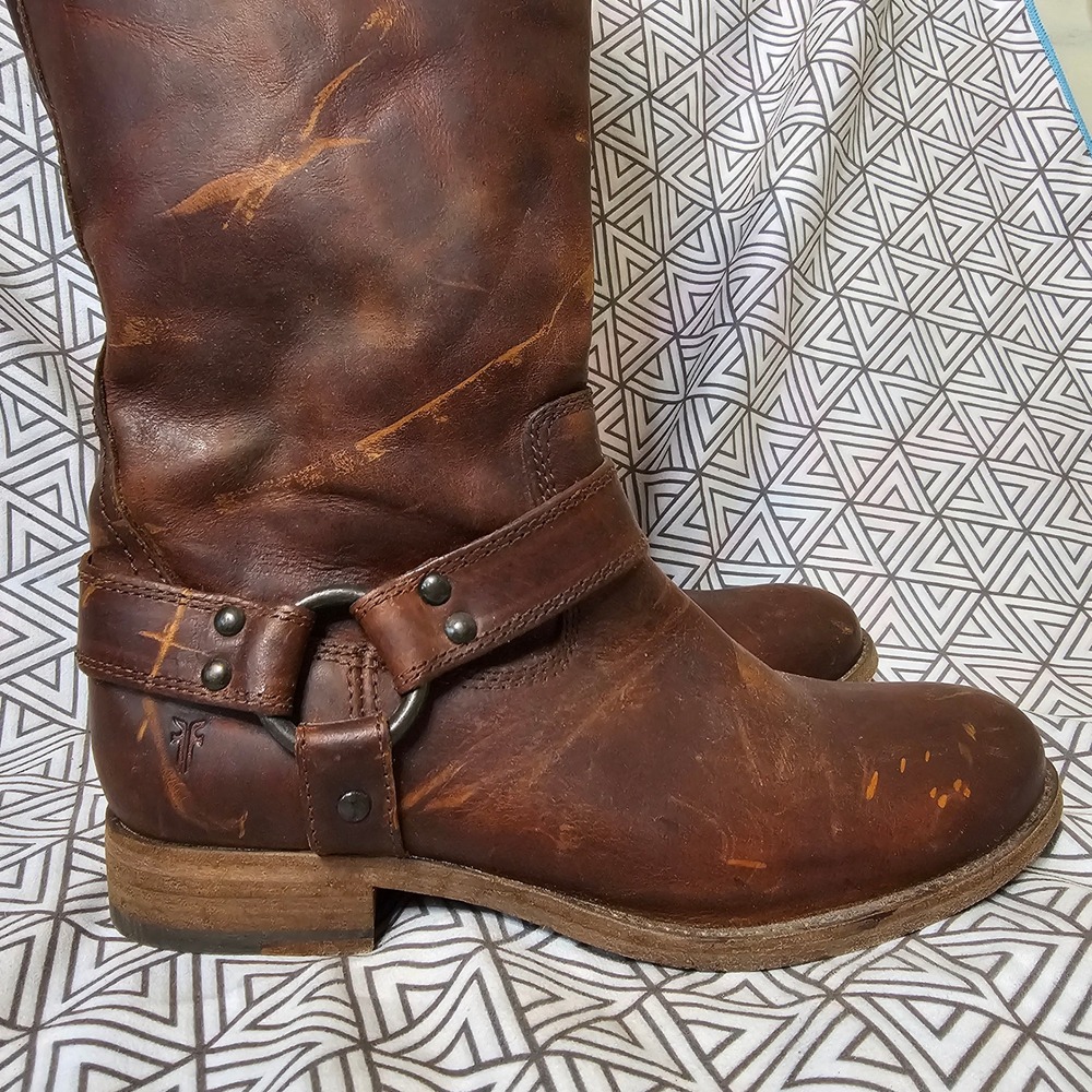 NWOT Frye Harness Tall Boots Brown Leather Zip Up Riding Equestrian Classic 6 - Picture 3 of 16